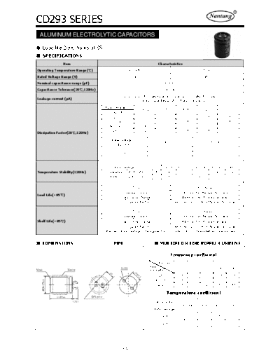 Nantung [snap-in] CD293 Series  . Electronic Components Datasheets Passive components capacitors Nantung Nantung [snap-in] CD293 Series.pdf