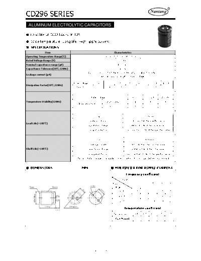 Nantung [snap-in] CD296 Series  . Electronic Components Datasheets Passive components capacitors Nantung Nantung [snap-in] CD296 Series.pdf