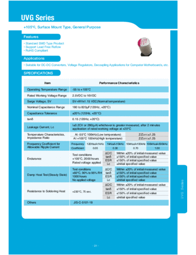 SINDECON [polymer smd] UVG Series  . Electronic Components Datasheets Passive components capacitors SINDECON Sindecon [polymer smd] UVG Series.pdf