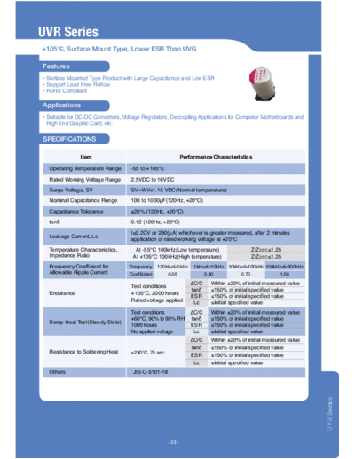 SINDECON [polymer smd] UVR Series  . Electronic Components Datasheets Passive components capacitors SINDECON Sindecon [polymer smd] UVR Series.pdf