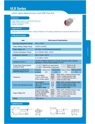 SINDECON [polymer thru-hole] ULR Series  . Electronic Components Datasheets Passive components capacitors SINDECON Sindecon [polymer thru-hole] ULR Series.pdf