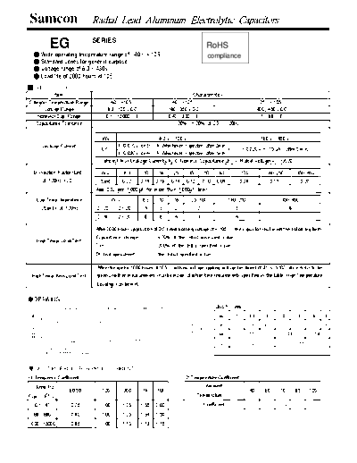 Samcon [radial thru-hole] EG Series  . Electronic Components Datasheets Passive components capacitors Samcon Samcon [radial thru-hole] EG Series.pdf