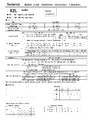 Samcon [radial thru-hole] EZL Series  . Electronic Components Datasheets Passive components capacitors Samcon Samcon [radial thru-hole] EZL Series.pdf