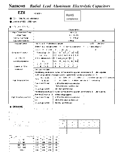 Samcon [radial thru-hole] EZX Series  . Electronic Components Datasheets Passive components capacitors Samcon Samcon [radial thru-hole] EZX Series.pdf