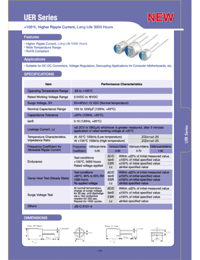 Samxon .X-CON [polymer thru-hole] UER Series  . Electronic Components Datasheets Passive components capacitors Samxon Samxon.X-CON [polymer thru-hole] UER Series.pdf