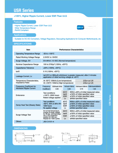 Samxon .X-CON [polymer thru-hole] USR Series  . Electronic Components Datasheets Passive components capacitors Samxon Samxon.X-CON [polymer thru-hole] USR Series.pdf