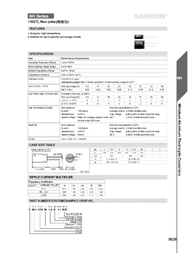 Samxon [non-polar radial] NH Series  . Electronic Components Datasheets Passive components capacitors Samxon Samxon [non-polar radial] NH Series.pdf