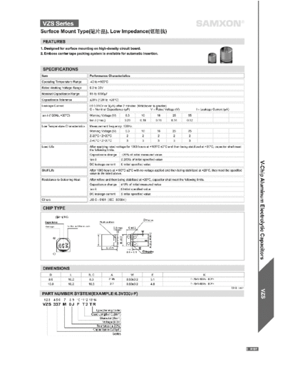 Samxon [smd] VZS Series  . Electronic Components Datasheets Passive components capacitors Samxon Samxon [smd] VZS Series.pdf