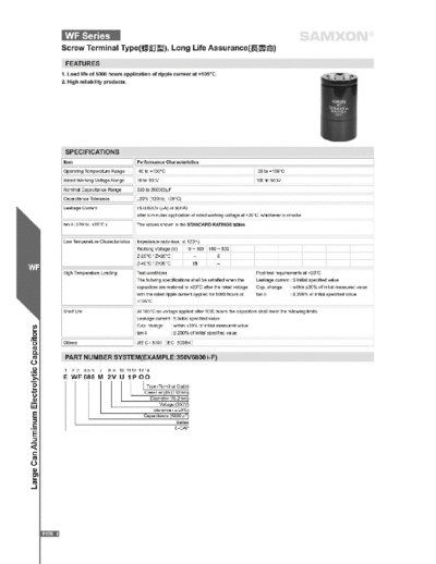 Samxon [screw-terminal] WF Series  . Electronic Components Datasheets Passive components capacitors Samxon Samxon [screw-terminal] WF Series.pdf