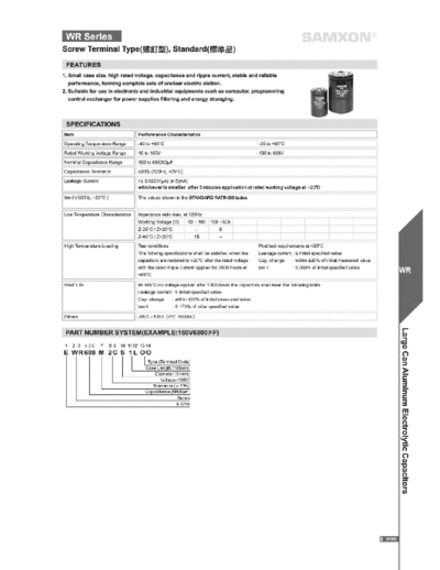 Samxon [screw-terminal] WR Series  . Electronic Components Datasheets Passive components capacitors Samxon Samxon [screw-terminal] WR Series.pdf