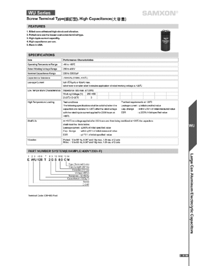 Samxon [screw-terminal] WU Series  . Electronic Components Datasheets Passive components capacitors Samxon Samxon [screw-terminal] WU Series.pdf