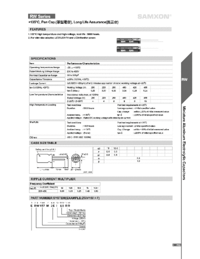 Samxon [pen-cap] RW Series  . Electronic Components Datasheets Passive components capacitors Samxon Samxon [pen-cap] RW Series.pdf