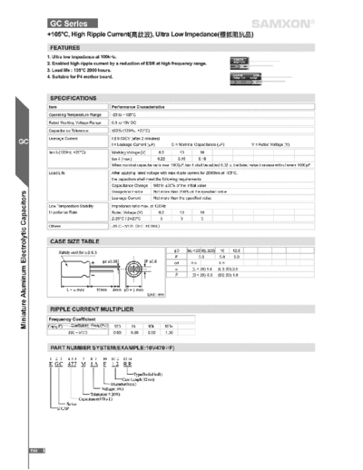 Samxon [radial thru-hole] GC Series  . Electronic Components Datasheets Passive components capacitors Samxon Samxon [radial thru-hole] GC Series.pdf