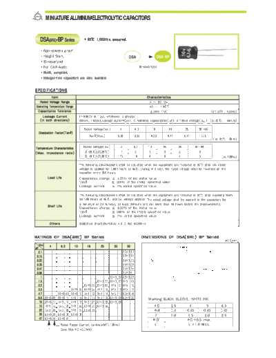 Samyoung [bi-polar radial] DSA (SRE) BP Series  . Electronic Components Datasheets Passive components capacitors Samyoung Samyoung [bi-polar radial] DSA (SRE) BP Series.pdf