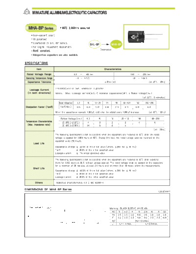 Samyoung [bi-polar radial] MHA-BP Series  . Electronic Components Datasheets Passive components capacitors Samyoung Samyoung [bi-polar radial] MHA-BP Series.pdf