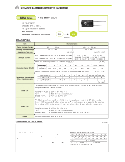 Samyoung [radial thru-hole] MHA Series  . Electronic Components Datasheets Passive components capacitors Samyoung Samyoung [radial thru-hole] MHA Series.pdf
