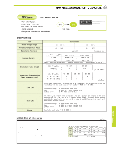 Samyoung [radial thru-hole] NFK Series  . Electronic Components Datasheets Passive components capacitors Samyoung Samyoung [radial thru-hole] NFK Series.pdf