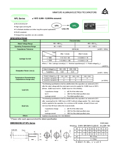 Samyoung [radial thru-hole] NFL Series  . Electronic Components Datasheets Passive components capacitors Samyoung Samyoung [radial thru-hole] NFL Series.pdf