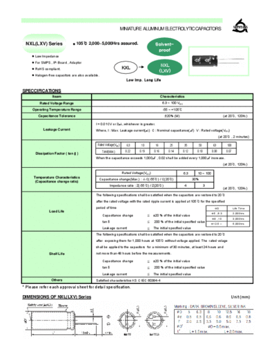 Samyoung [radial thru-hole] NXL (LXV) Series  . Electronic Components Datasheets Passive components capacitors Samyoung Samyoung [radial thru-hole] NXL (LXV) Series.pdf