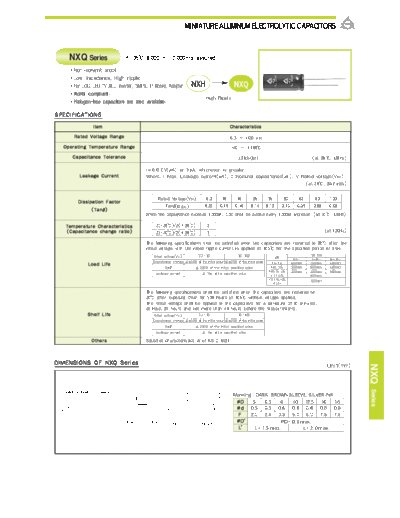 Samyoung [radial thru-hole] NXQ Series  . Electronic Components Datasheets Passive components capacitors Samyoung Samyoung [radial thru-hole] NXQ Series.pdf