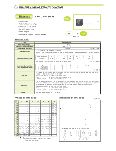 Samyoung [radial thru-hole] EMA Series  . Electronic Components Datasheets Passive components capacitors Samyoung Samyoung [radial thru-hole] EMA Series.pdf