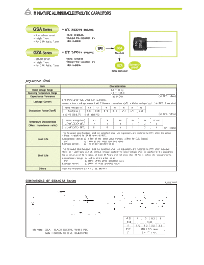 Samyoung [radial thru-hole] GSA Series  . Electronic Components Datasheets Passive components capacitors Samyoung Samyoung [radial thru-hole] GSA Series.pdf