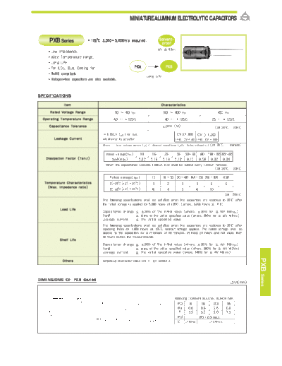 Samyoung [radial thru-hole] PXB Series  . Electronic Components Datasheets Passive components capacitors Samyoung Samyoung [radial thru-hole] PXB Series.pdf