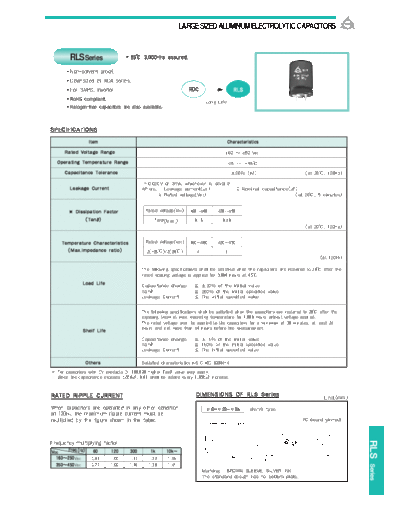 Samyoung [snap-in] RLS Series  . Electronic Components Datasheets Passive components capacitors Samyoung Samyoung [snap-in] RLS Series.pdf