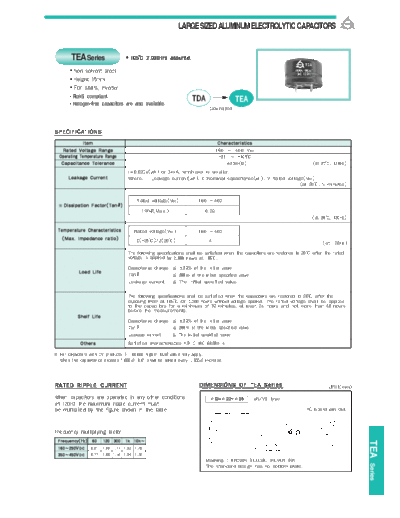 Samyoung [snap-in] TEA Series  . Electronic Components Datasheets Passive components capacitors Samyoung Samyoung [snap-in] TEA Series.pdf