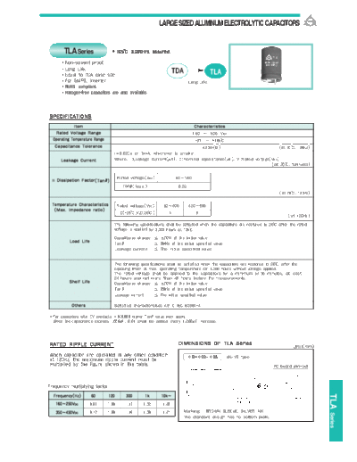 Samyoung [snap-in] TLA Series  . Electronic Components Datasheets Passive components capacitors Samyoung Samyoung [snap-in] TLA Series.pdf