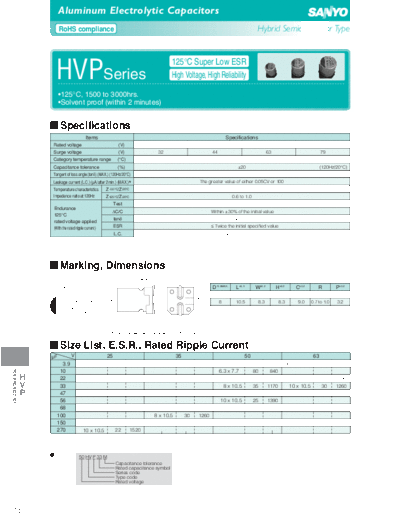 Sanyo [hybrid polymer smd] HVP Series  . Electronic Components Datasheets Passive components capacitors Sanyo Sanyo [hybrid polymer smd] HVP Series.pdf