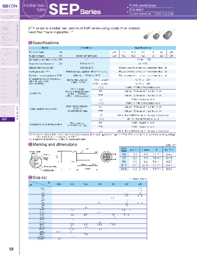 Sanyo [polymer thru-hole] SEP Series  . Electronic Components Datasheets Passive components capacitors Sanyo Sanyo [polymer thru-hole] SEP Series.pdf