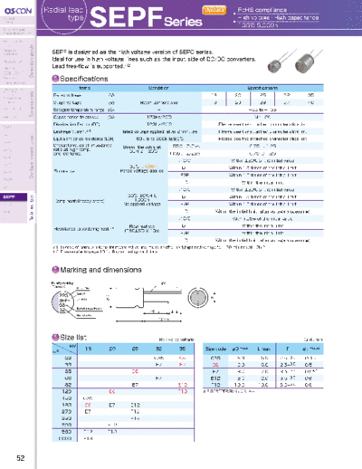 Sanyo [polymer thru-hole] SEPF Series  . Electronic Components Datasheets Passive components capacitors Sanyo Sanyo [polymer thru-hole] SEPF Series.pdf