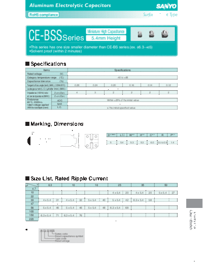 Sanyo Sanyo [smd] BSS Series  . Electronic Components Datasheets Passive components capacitors Sanyo Sanyo [smd] BSS Series.pdf