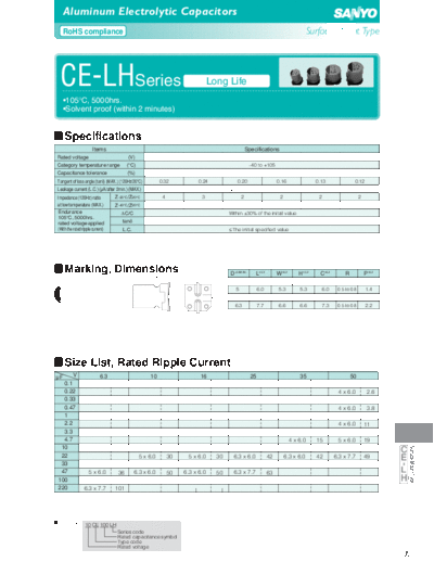Sanyo Sanyo [smd] LH Series  . Electronic Components Datasheets Passive components capacitors Sanyo Sanyo [smd] LH Series.pdf