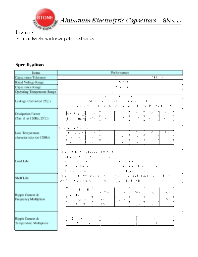 Stone SN  . Electronic Components Datasheets Passive components capacitors Stone SN.pdf