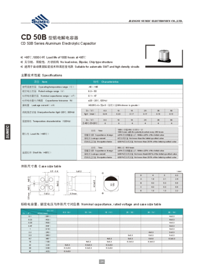 Sumec [SMD] CD50B Series  . Electronic Components Datasheets Passive components capacitors Sumec Sumec [SMD] CD50B Series.pdf