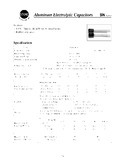 Stone [non-polar radial] SN Series  . Electronic Components Datasheets Passive components capacitors Stone Stone [non-polar radial] SN Series.pdf