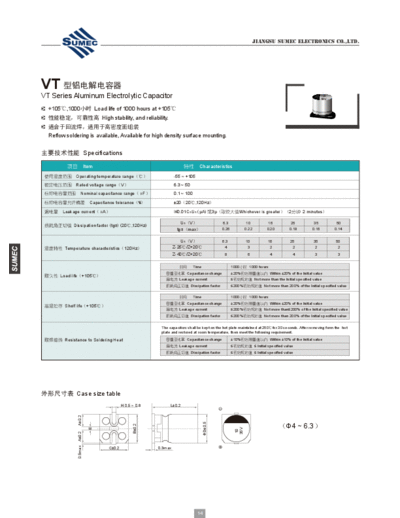 Sumec Sumec [SMD] VT Series  . Electronic Components Datasheets Passive components capacitors Sumec Sumec [SMD] VT Series.pdf