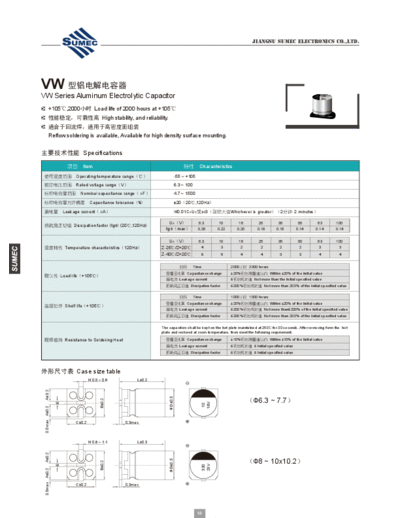 . Electronic Components Datasheets Sumec [SMD] VW Series  . Electronic Components Datasheets Passive components capacitors Sumec Sumec [SMD] VW Series.pdf