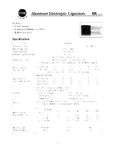 Stone [radial thru-hole] XR Series  . Electronic Components Datasheets Passive components capacitors Stone Stone [radial thru-hole] XR Series.pdf