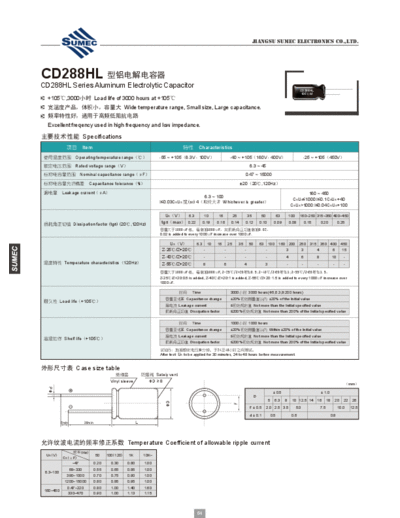 Sumec [radial thru-hole] QK (CD288HL) Series  . Electronic Components Datasheets Passive components capacitors Sumec Sumec [radial thru-hole] QK (CD288HL) Series.pdf