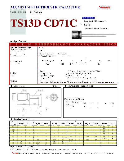 Suntan [bi-polar radial] TS13DD-CD71C Series  . Electronic Components Datasheets Passive components capacitors Suntan Suntan [bi-polar radial] TS13DD-CD71C Series.pdf