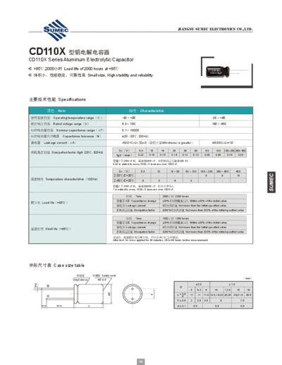 Sumec [radial thru-hole] RF (CD110X) Series  . Electronic Components Datasheets Passive components capacitors Sumec Sumec [radial thru-hole] RF (CD110X) Series.pdf