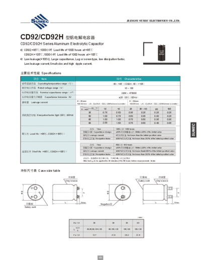 Sumec [screw] JA (CD92-CD92H) Series  . Electronic Components Datasheets Passive components capacitors Sumec Sumec [screw] JA (CD92-CD92H) Series.pdf
