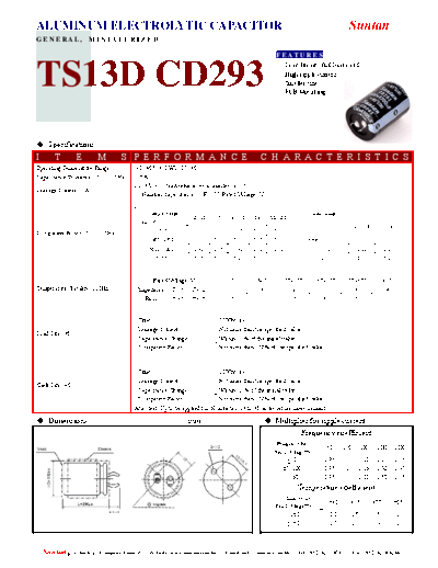 Suntan [snap-in] TS13DP-CD293 Series  . Electronic Components Datasheets Passive components capacitors Suntan Suntan [snap-in] TS13DP-CD293 Series.pdf