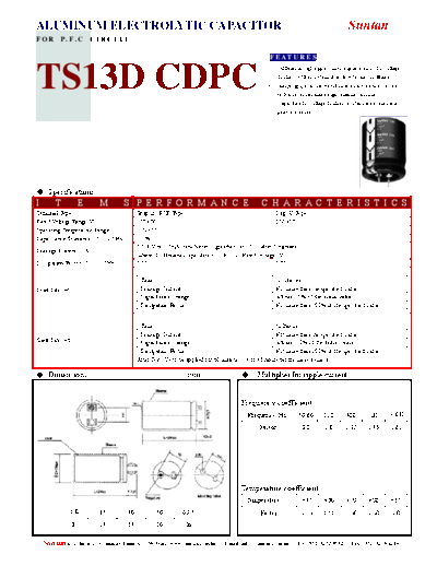 Suntan [snap-in] TS13DW-CDPC Series  . Electronic Components Datasheets Passive components capacitors Suntan Suntan [snap-in] TS13DW-CDPC Series.pdf