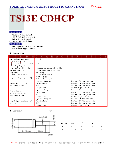 Suntan [polymer thru-hole] TS13EB-CDHCP Series  . Electronic Components Datasheets Passive components capacitors Suntan Suntan [polymer thru-hole] TS13EB-CDHCP Series.pdf
