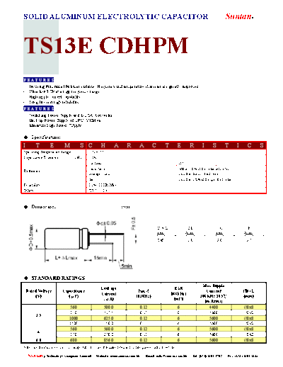 Suntan [polymer thru-hole] TS13EC-CDHPM Series  . Electronic Components Datasheets Passive components capacitors Suntan Suntan [polymer thru-hole] TS13EC-CDHPM Series.pdf