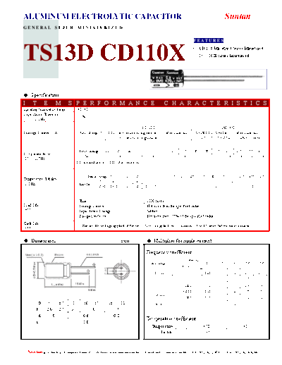 Suntan [radial thru-hole] TS13DE-CD110X Series  . Electronic Components Datasheets Passive components capacitors Suntan Suntan [radial thru-hole] TS13DE-CD110X Series.pdf